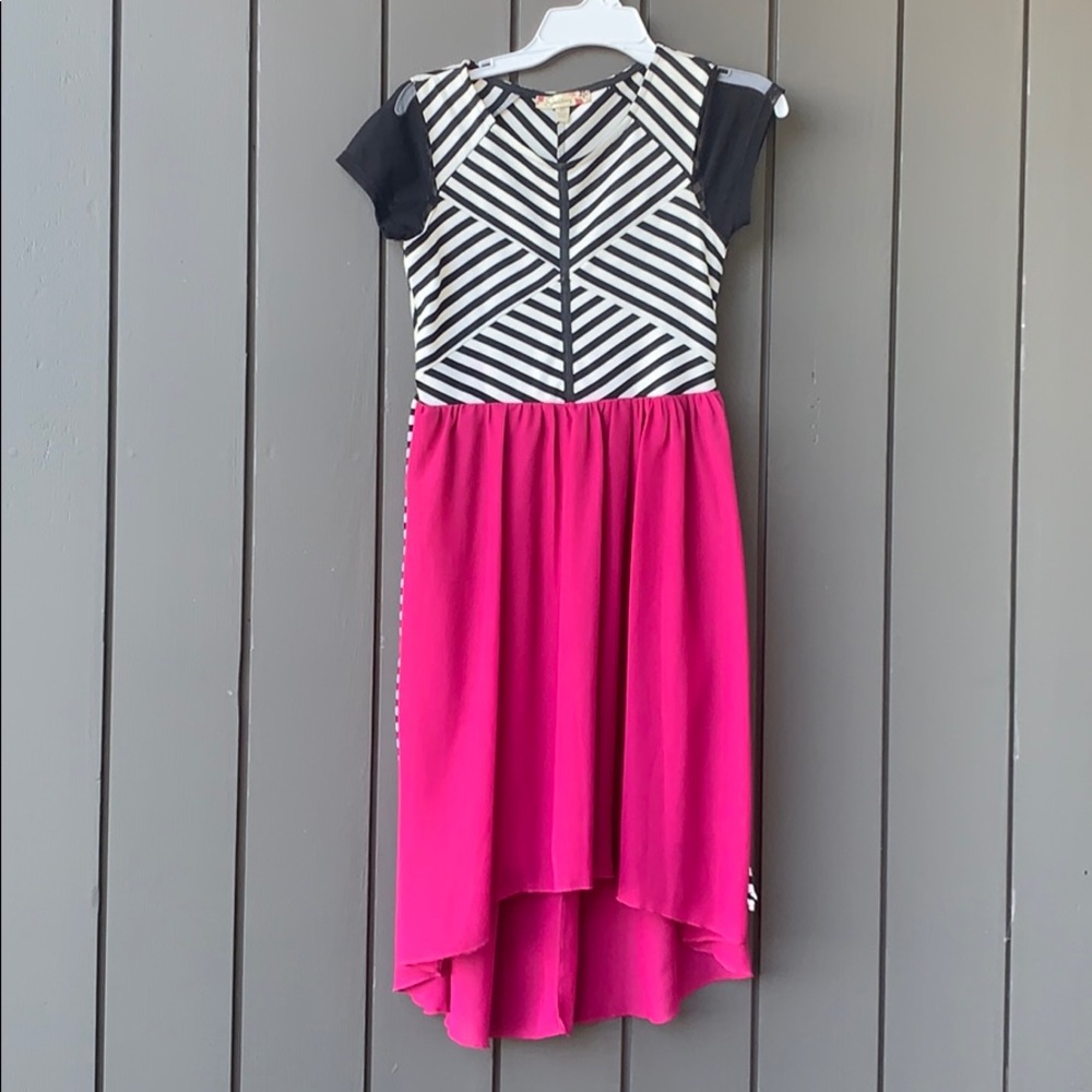 Striped and pink dress